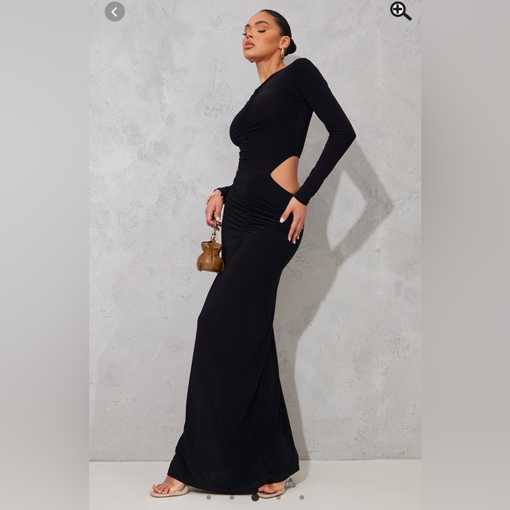 Slingy black cutout maxi dress